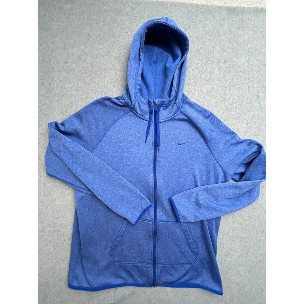 Nike Therma-FIT Full Zip Hoodie Mens XL Blue Heathered Fleece Sweatshirt